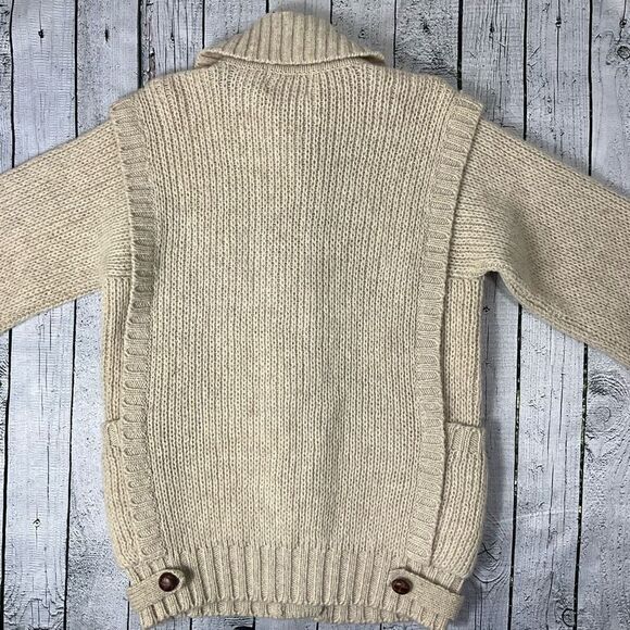 VINTAGE SPANNER 100% Wool Cardigan - Picture 4 of 6